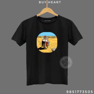 White Tshirt With tintin Cartoon